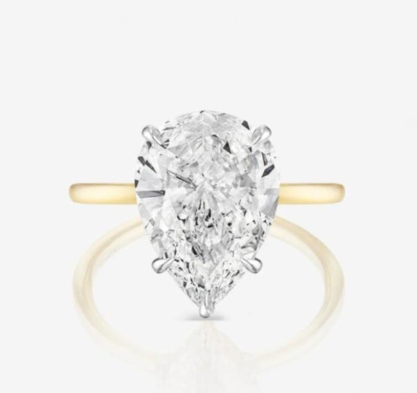 Buy cheap Base White Cubic Zircon Pear Cut Solitaire 925 Sterling Silver Wedding Rings from wholesalers