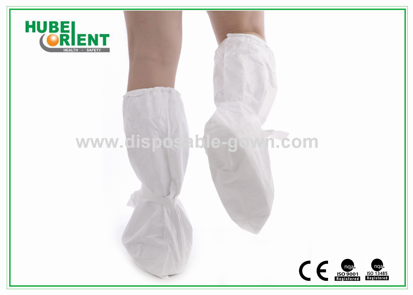 Durable White Disposable Tyvek Boot Cover , Shoe Protector Booties