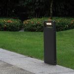 Small Solar Garden Ground Lights 9-18w Dark Gray Aluminum Lawn Lamp