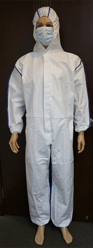 Asbestos Abatement Hazmat Suit Disposable Microporous Coverall Combined with SMS Back
