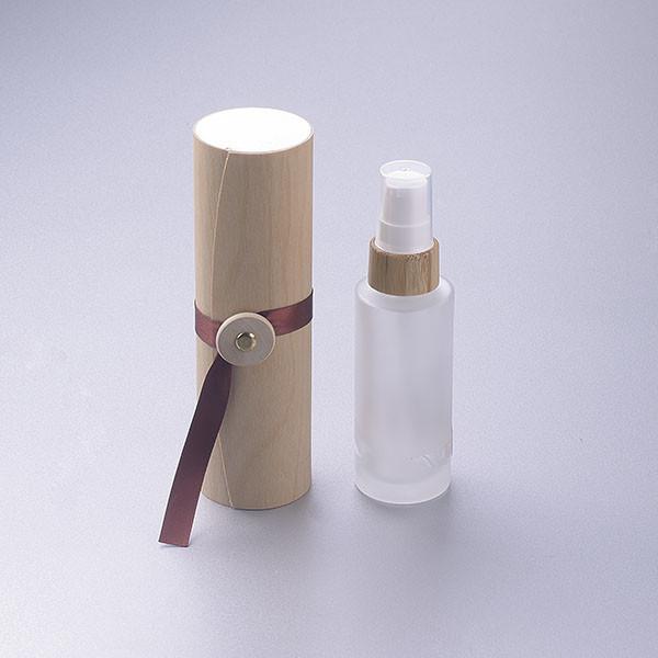 Buy cheap 50ml Frosted Glass Bottle with Bamboo Cap Cosmetic Container Dia 37mm* H95mmn from wholesalers