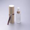 Buy cheap 50ml Frosted Glass Bottle with Bamboo Cap Cosmetic Container Dia 37mm* H95mmn from wholesalers