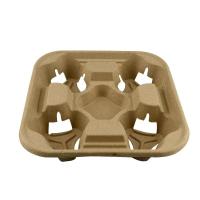 Buy cheap 4 Cup Disposable Biodegradable Paper Cup Carrier Tray Untearable , Cup Holders product