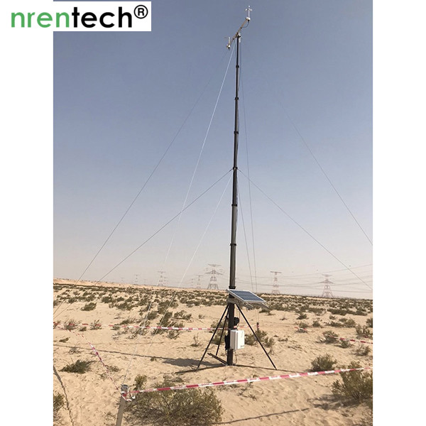 12m manual operation telescopic mast for mobile antenna manual crank telescopic antenna mast