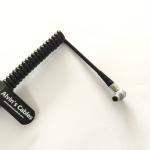 Teradek ARRI Alexa Camera Coiled Twist Power Cable 2 Pin Right Angle to Straight