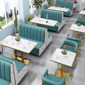 Wholesale Leather Hotel Restaurant Furniture Marble Art  Modern Booth Seating from china suppliers