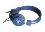 Dark Blue Noise Reduction Earbuds , Plastic Foldable On Ear Headphones