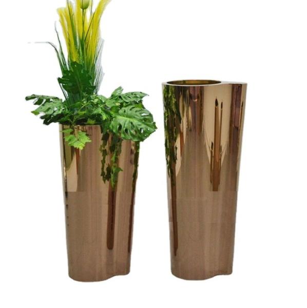 Buy cheap Stainless steel hotel lobby decorative planters metal flower pots from wholesalers