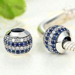 Fashion White and Blue CZ 925 Sterling Silver Jewelry Making Accessories