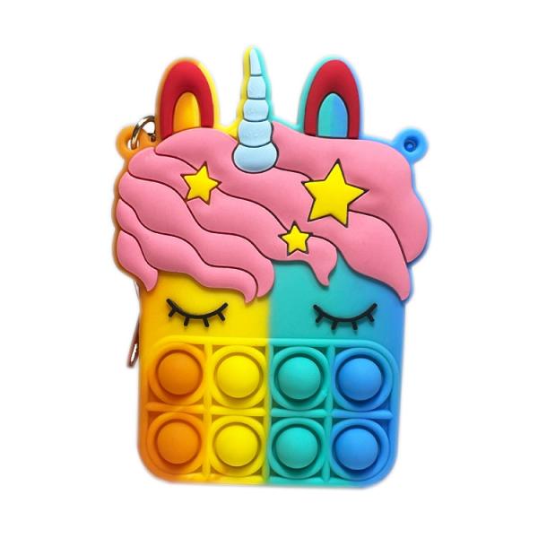 Buy cheap Baby Silicone Products Toy Girls Girls Bag MHC Hot Sellers Unicorn Stress Relief Silicone Bag Popular Fingertip Wallet from wholesalers