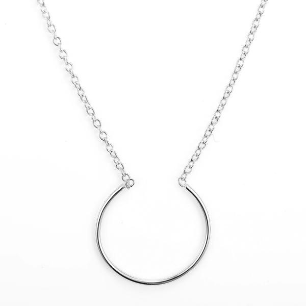 Buy cheap Womens Simple Zircon CZ Pendant 925 Silver Necklace 45cm Chain Length Affordable Gift Box from wholesalers