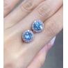 Buy cheap Lab Created CVD diamond earrings Blue Round Shape IGI Certified 18k Gold Studs from wholesalers