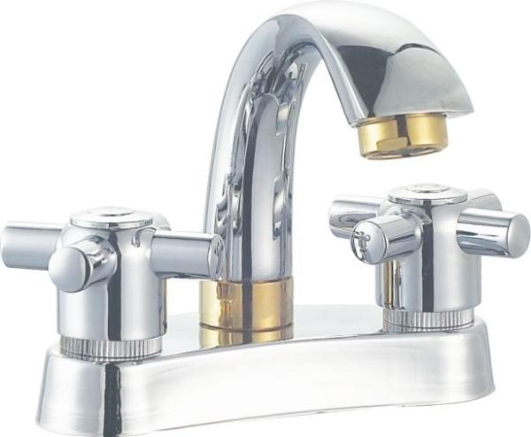 Buy cheap Brass Low Arc Centerset Bathroom Faucet Two Handle Deck Mounted from wholesalers