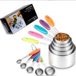 10pcs Stainless Steel Measuring Cups And Spoons Set For Cooking And Baking