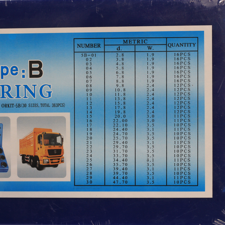 Transparent Bag Package Oil Resistant O-ring Kit with High Temperature Resistance