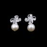 Buy cheap Shell Pearl Hanging Silver 925 Earrings Sapphire CZ / Women Accessories from wholesalers