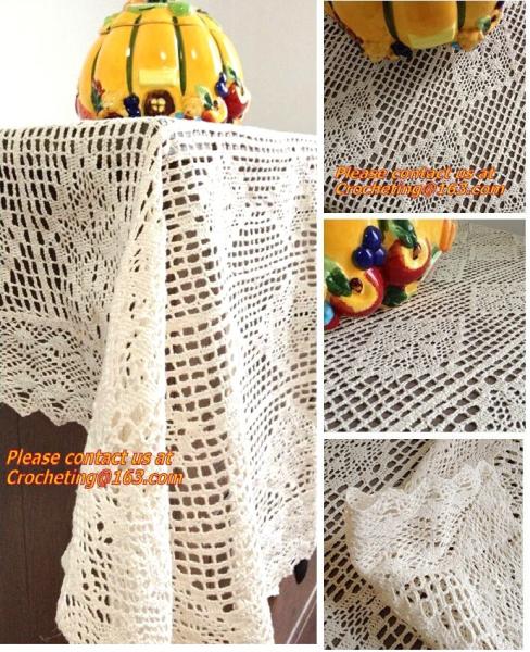 Buy cheap 100% cotton beige 1.5gg crotch cutout handmade crochet table cloth 110 160 from wholesalers