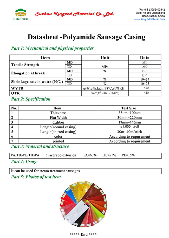 Low Price Wholesale Sausage Casing Flexography Printing Plastic Casings For Sausages
