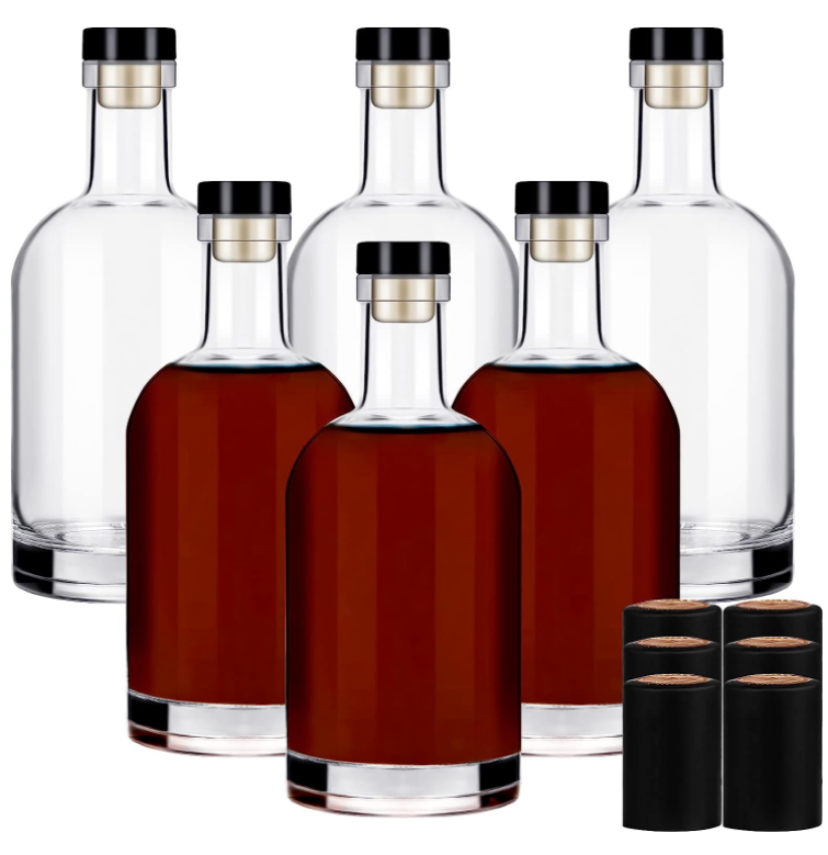 Bottle color Customized Clear Glass 500ml Empty Heavy Bottomed Wine Bottle Nordic with Stopper