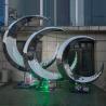 Buy cheap Abstract Mirror Moon Stainless Steel Sculpture Light Modern Home Design Waterscape Metal Statue Large Outdoor Garden from wholesalers
