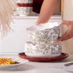 Under Glazed Ceramic Dinnerware Sets Christmas Gift Porcelain Plates For 6