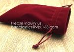 Envelop Red Velvet Christmas Pouch Promotional Red Velvet Packaging Bag For