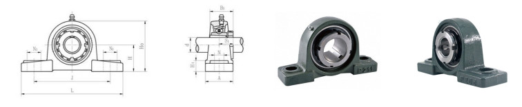 Cast Iron UKP215+HA2315 Two Bolt Pillow Housing 68.26*163*292 mm For Heavy Mining Equipment
