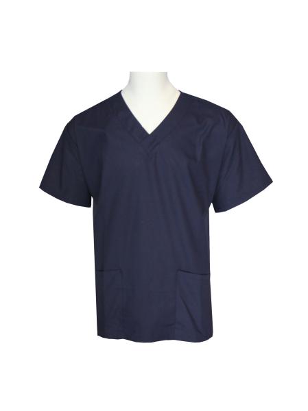 Buy cheap 220 GSM Cotton 60% Polyester 40% Medical Uniform Scrub V Neck Navy from wholesalers