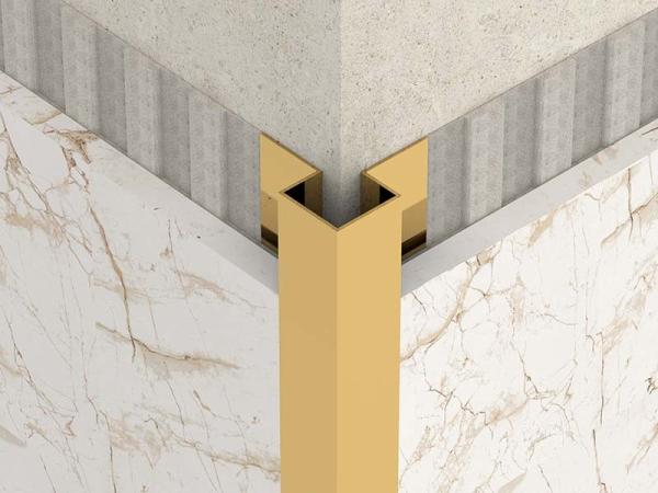 Buy cheap Bright Gold 2.5m Stainless Steel Quadrant Tile Trim Outside Angle from wholesalers