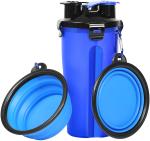 Portable 350ml Pet Dog Water Food Bottle Collapsible Bowls Carabiners