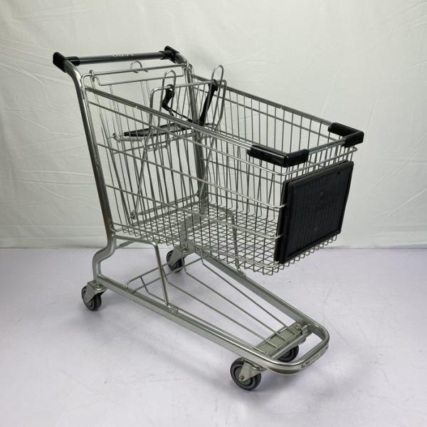 American Style Metal Grocery Shopping Trolley 110Kgs Loading Capacity With Logo