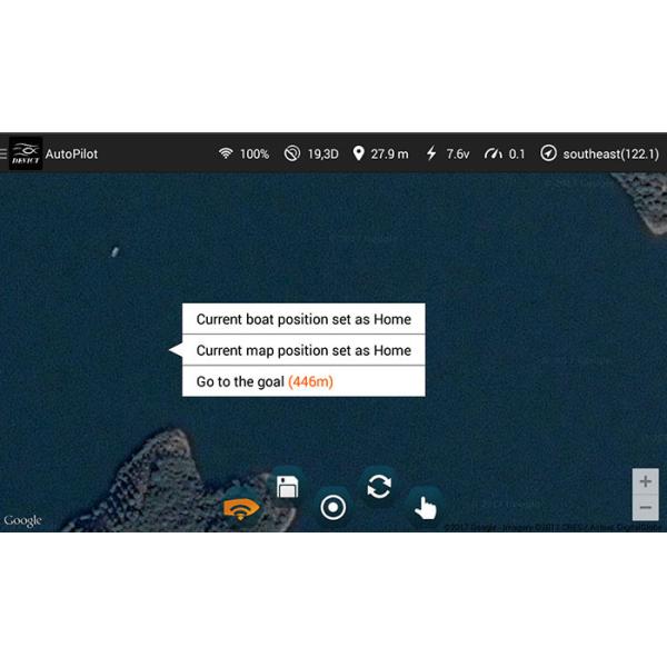Wireles smartphone portable DEVICT GPS Autopilot with google map for bait boat