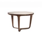 Buy cheap Black Contemporary Small Round Wood Coffee Table Tempered Glass Top from wholesalers