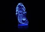 Mermaid 3D Night Light Table Lamp , Glass Illusions Lamps For Girls Decoration
