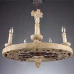 America cottage Farmhouse vintage wheel wooden chandelier woodern lamp(WH-CI-115