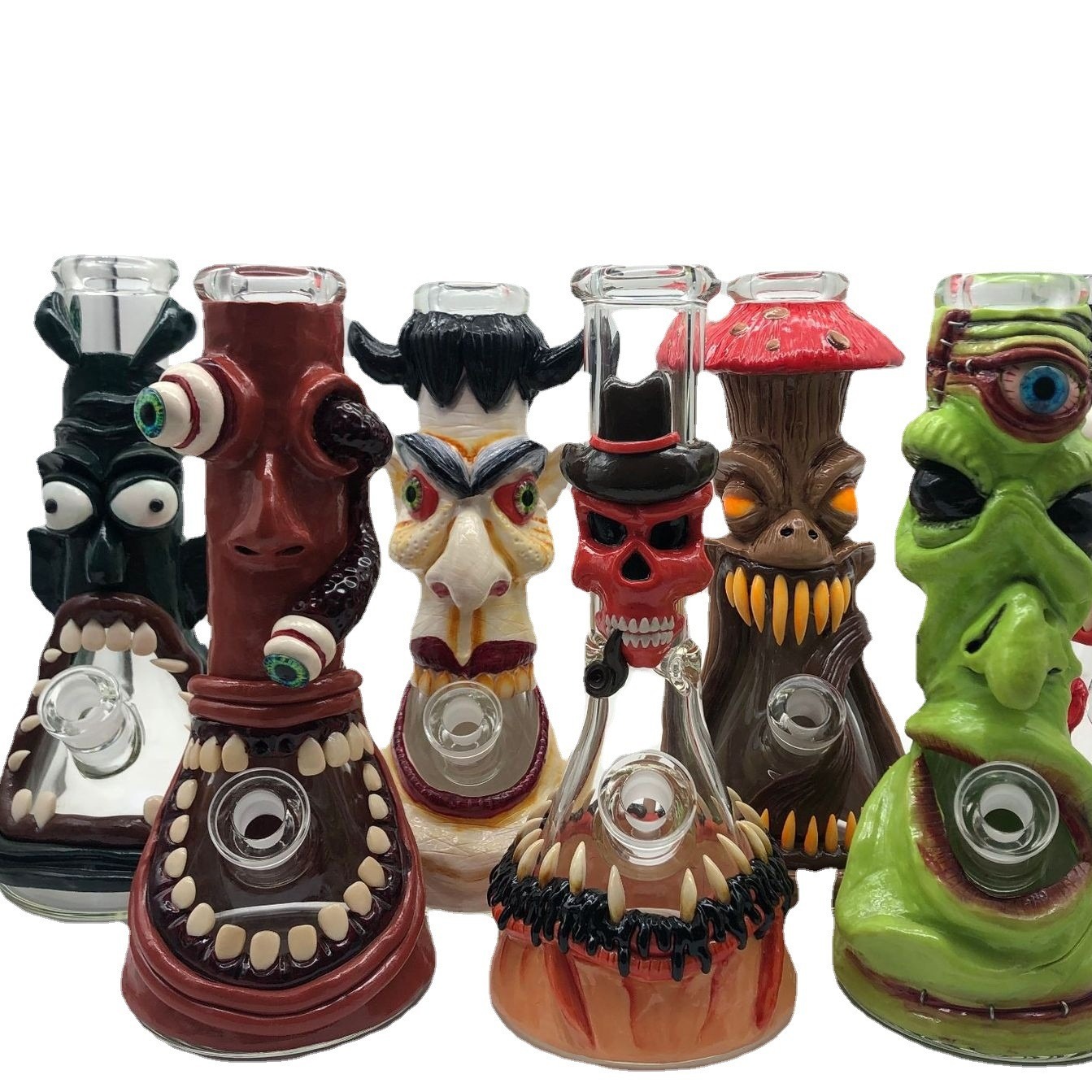 Heat resistant 10inch Small Glass Bongs Hookah Beaker Shisha Tobacco Water Pipes
