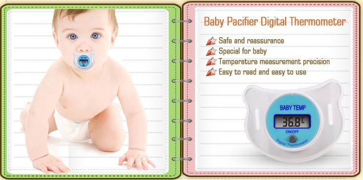Digital LCD Pacifier Thermometer Easy For Infant Temperature Test AH-BY01 Nipple Thermometer