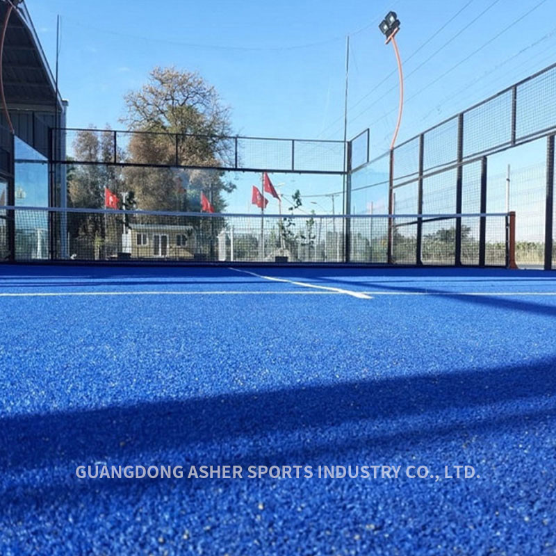 PE Material Standard Padel Court Area , Padel Court Surface With fake Grass