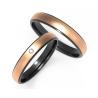 Buy cheap Rose Gold Fashion Men's Jewelry Set Zircon With Black Titanium Inside The Couple Ring from wholesalers