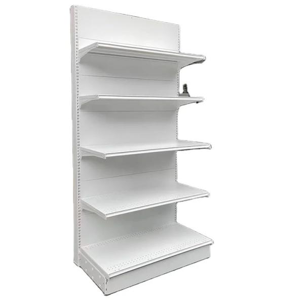 Factory Good Quality Store Equipment Shelf Gondola Supermarket Shelves White