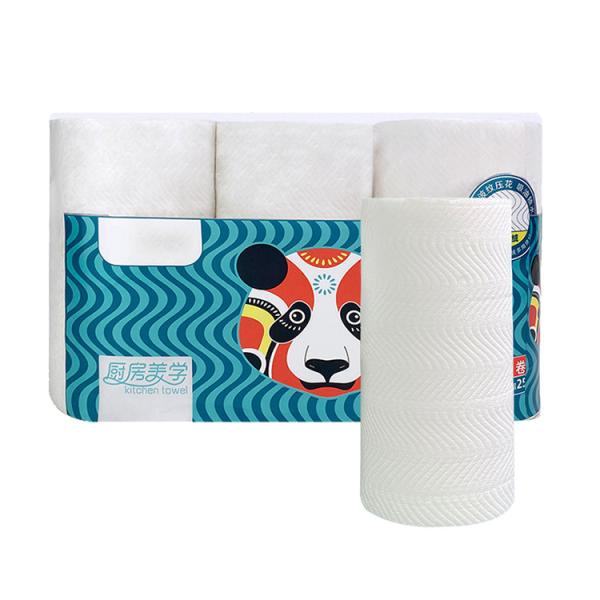 Nontoxic Practical Kitchen Roll Tissue Paper , Sustainable Kitchen Towel Jumbo