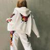 Buy cheap Casual Print Long Sleeve Cardigan Hoodie Sweatpants Women 2 Piece Sweatsuit Tracksuit Set from wholesalers