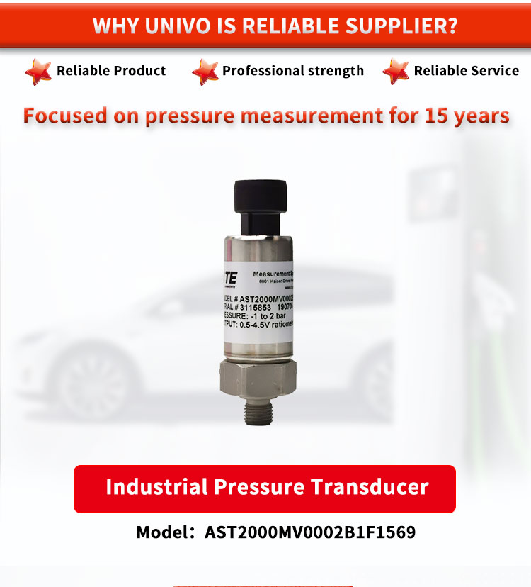 5VDC Excitation UNIVO Industrial Pressure Transducers for Measuring Gases and Liquids