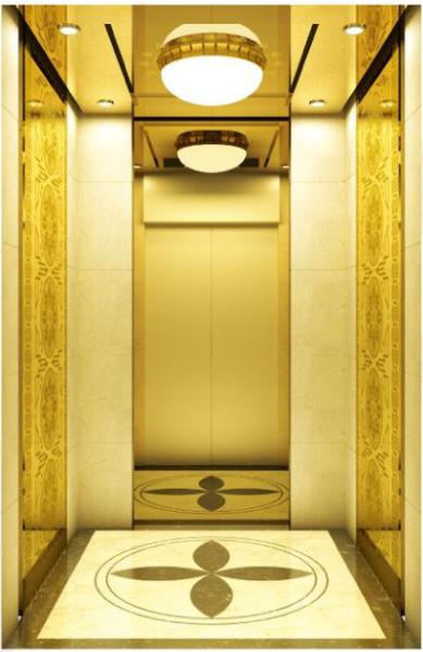 Buy cheap Modernization Automatic Passenger Elevator Golden Mirror Etching Fuji Lift from wholesalers