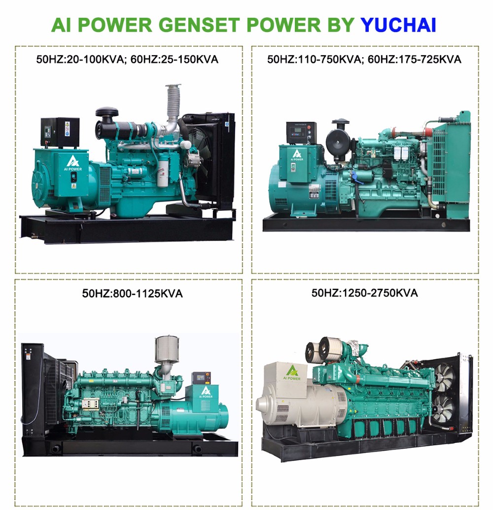 60 Kw 80 Kw Large Chinese Diesel Generator Single Phase 200A YUCHAI