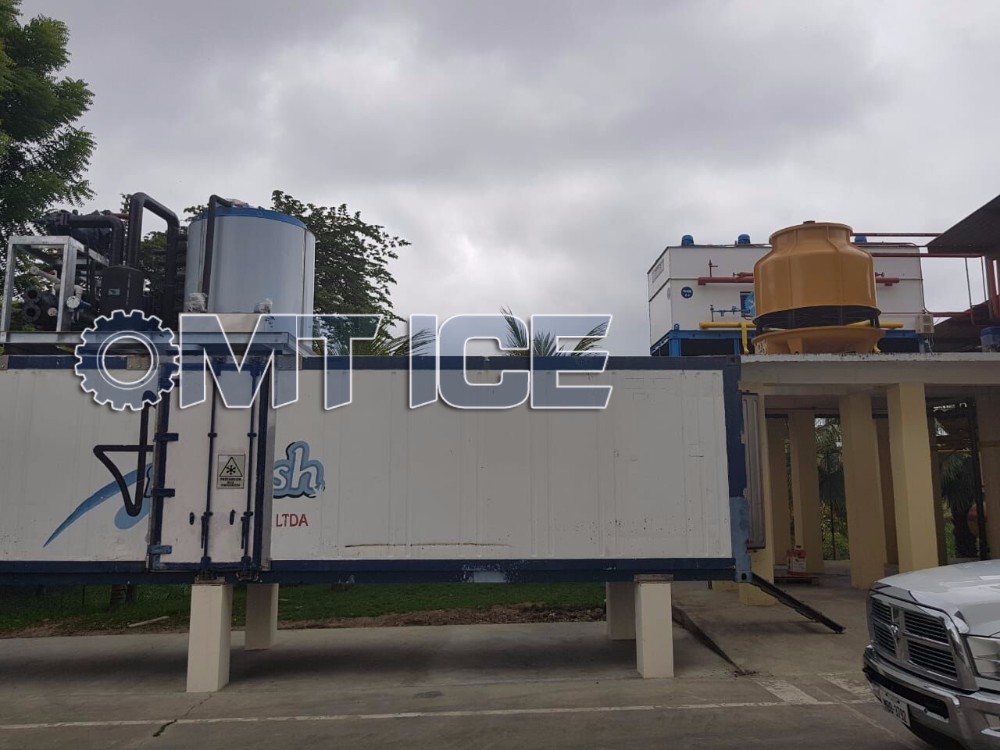 Commercial Freshwater Flake Ice Machine 5HP Flake Ice Making Machine 1Ton/24hrs