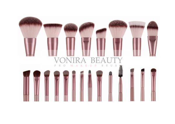 Buy cheap Champagne Private Label Makeup Brushes 22 Pieces , Synthetic Makeup Brushes from wholesalers