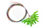 G657A1 LSZH PVC 12 Colors Fiber Optic Pigtails APC Single Mode 0.9mm E2000