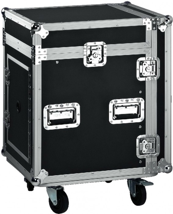 Solid 9mm Thickness Plywood Black 10 Amplifier Rack Flight Case