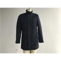 Buy cheap Navy Mens Medium Trench Coat , Cavalry Twill Wadded Coat With Funnel Collar product